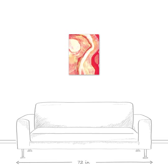 Coral Abstract Geode 18" x 24" Canvas Wall Art